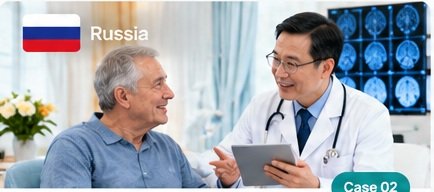 Chinese doctor supporting an international patient from Russia