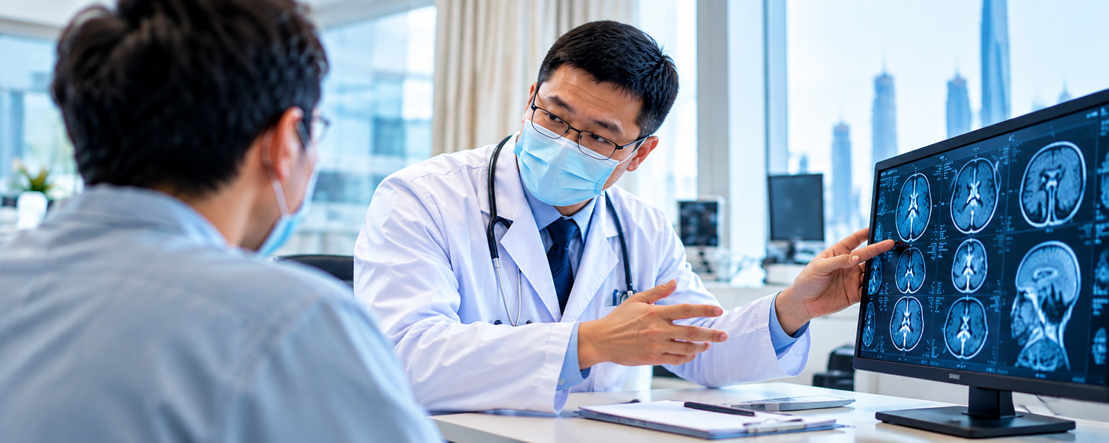 Doctor consulting an international patient